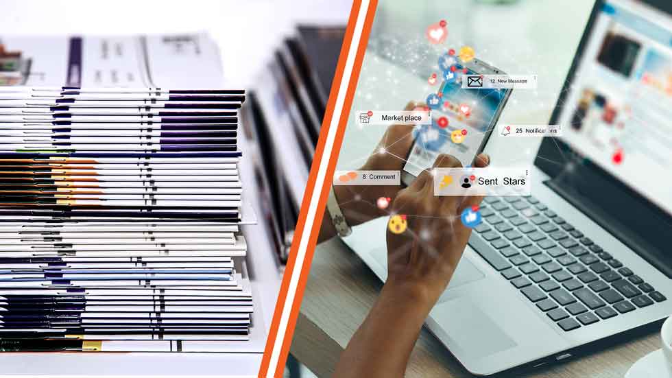 transition du prospectus pour une stratégie de mix média global